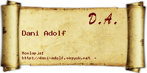 Dani Adolf névjegykártya